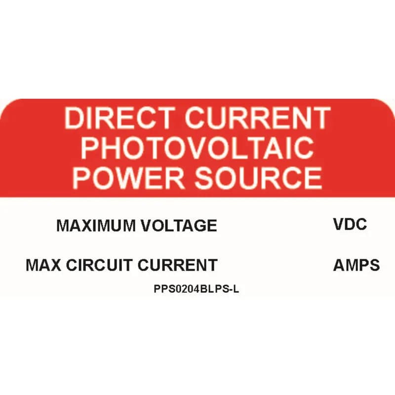 Solar labels are designed for long-term reliability in labeling applications subjected to high ultra violet light exposure. These labels provide reliability in both indoor and outdoor applications and have a clear overlaminate to function in harsh US and Canada environments. Solar Label, 2.00" H x 4.00" W, 'Direct Current Photovoltaic Power Source' (Legend), Polyester Adhesive, White/Red, 50 Labels/Package.
