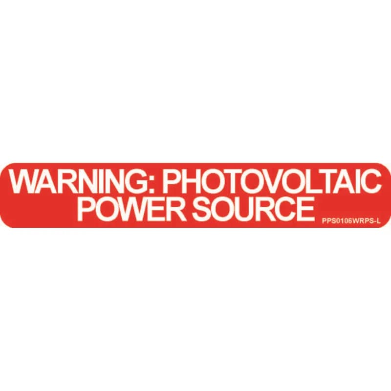 Solar labels are designed for long-term reliability in labeling applications subjected to high ultra violet light exposure. These labels provide reliability in both indoor and outdoor applications and have a clear overlaminate to function in harsh US and Canada environments. Solar Label, 1.00" H x 6.00" W, Warning Header, 'Photovoltaic Power Source' (Legend), Reflective Vinyl Adhesive, White/Red, 50 Labels/Package.