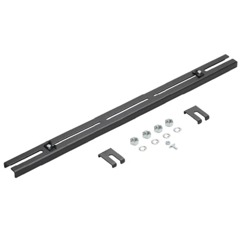 The FiberRunner QuikLock Trapeze Bracket is used to support the 12x4 system by spanning two threaded rod drops that are 24 inches apart. Ideal for supporting trapeze bracket from 24-inch wide ladder rack or 24in wide cable tray. Can be installed from above or below. Bracket is secured to each threaded rod with two nuts. The pre-assembled slide clamps enable fast assembly to channel. Use 7/16-inch nut driver on slide clamps, for 1/2-inch or 12mm threaded rod.