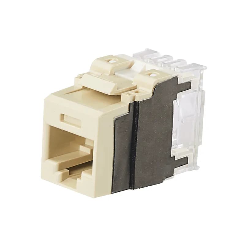 Panduit NK6X88MEI-Q - The NetKey Cat 6A UTP RJ45 Punchdown Keystone Jack Module is designed to terminate 4-pair, 22-26 AWG twisted pair cable. Each jack is 100% factory tested to exceed industry standard performance requirements. Contacts are plated with 50 microinches of gold for superior performance. Jacks are individually serialized, and are compatible with keystone interfaces such as NetKey Faceplates, Modular Patch Panels, and Surface Mount Boxes. The module is electric ivory and includes 25 per package.
