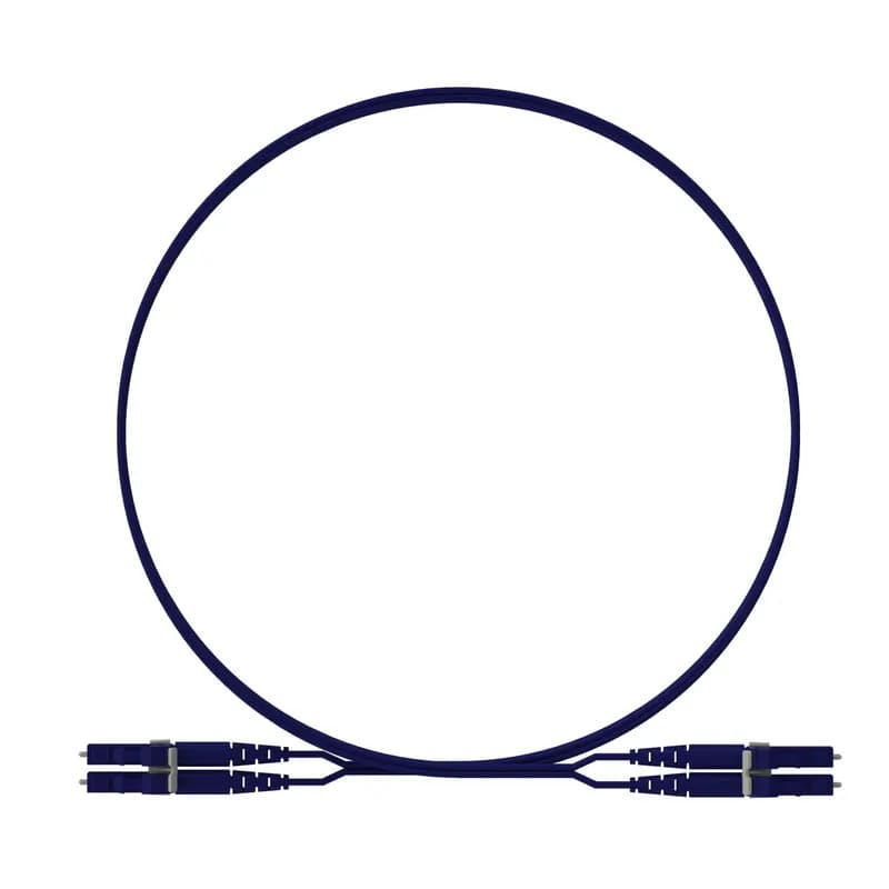 The duplex fiber patch cord is OM4+ Signature Core with 1.6mm cable zipcord jacket. It is Plenum (OFNP), features LC Duplex connectors, has ultra low insertion loss and is 15 meters in length. This cord is Keyed F - Dark Blue LC Duplex on one end, non-keyed F - Dark Blue LC Duplex connection on the other end as part of a keyed cabling systems that provides an additional layer of physical security, mating only with matching keyed components. The cable jacket color is dark blue.