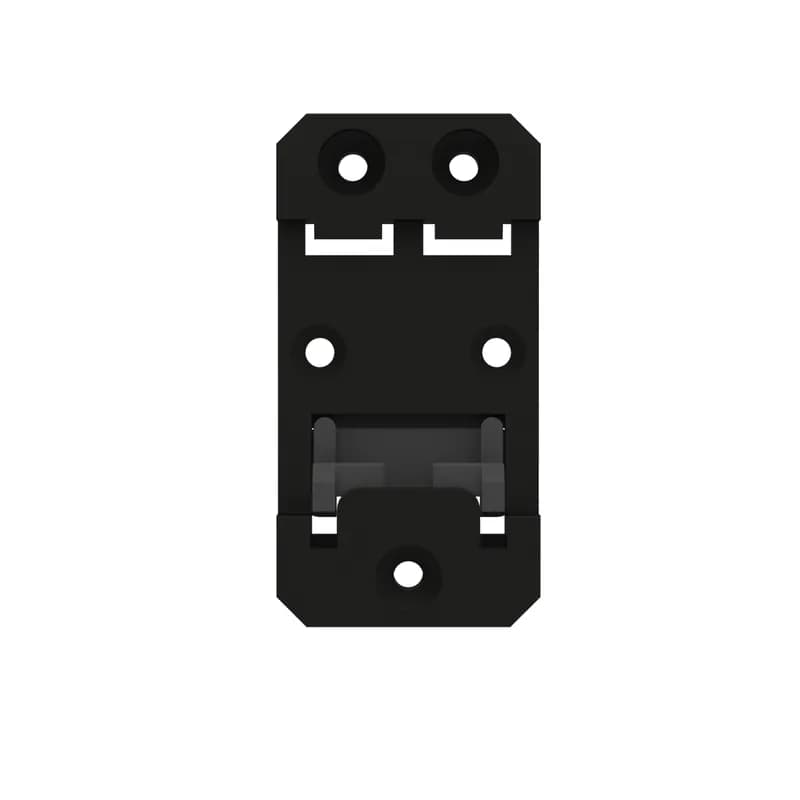 Panduit FWME1BL-DIN - The FWME1BL-DIN Rail Mount Adapter mounts to a standard 35mm DIN rail. It converts the Panduit part number FWME1BL Opticom 1 opening fiber wall mount splice enclosure (enclosure not included) to be DIN rail mountable. Included in one FWME1BL-DIN package is the DIN rail mount adapter and three M4 flat head screws. It is made of steel and is black in color.
