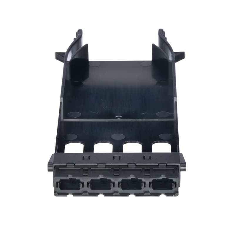 Opticom Base 16 4 Port Fiber Adapter Panel MPO-16 Key-up to Key-down (black Adapters)