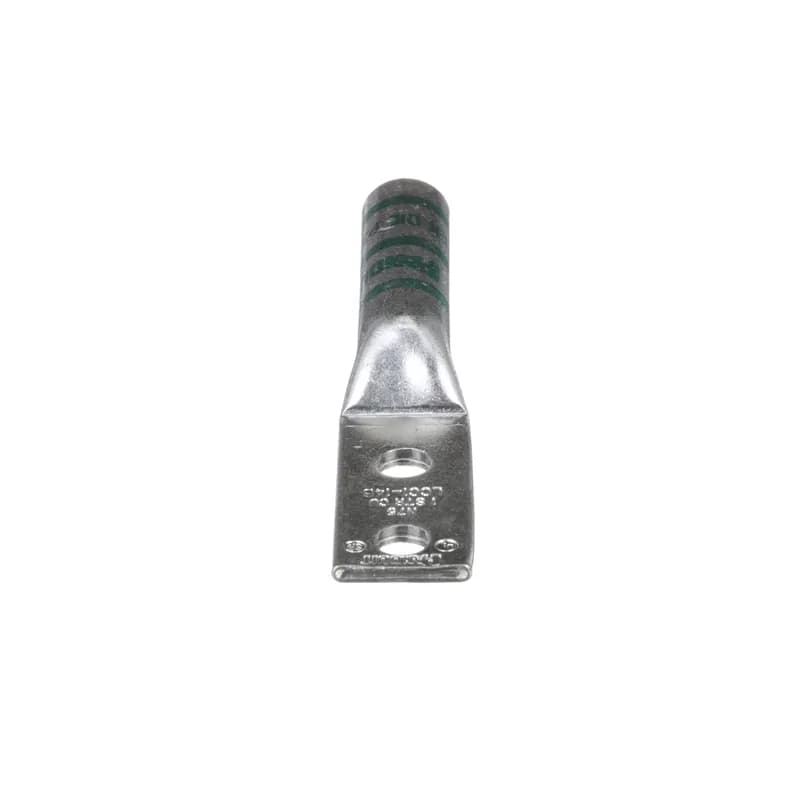 Panduit LCC1-14B-E - Two-hole, long barrel lug, #1 AWG wire, 1/4 stud hole, .75 hole spacing.