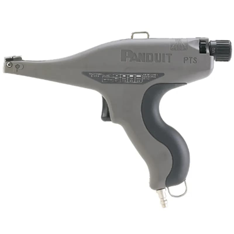 Panduit offers the most preferred hand-operated tools in the industry. The PTS Pneumatic Cable Tie Hand Tool has an ergonomic design that promotes worker safety, reduces downtime, and increases productivity. For use with subminiature, miniature, intermediate and standard cross section cable ties. Black trigger handle with gray impact resistant resin housing. Weight is 17.3 ounces (490 g) and is sold individually.