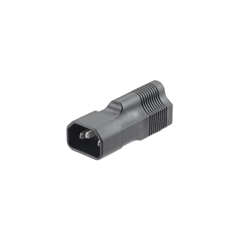 Panduit PVQ-C14ADPTR-J - The PanView iQ IEC60320 C14 to NEMA5-15R adapter is black.