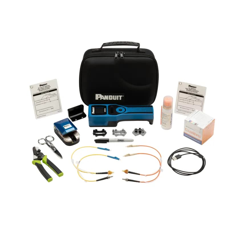 The OptiCam 2 Termination Tool Kit includes all of the accessories needed for field fiber termination using the OptiCam 2 tool and any OptiCam singlemode or multimode connectors. This kit includes the rotary-blade style precision cleaver.