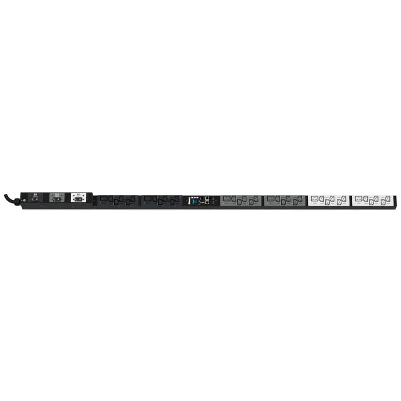 Panduit P36E12G - The Panduit G6 Monitored Switched PDU features (30) C13 and (6) C19 outlets. It is a 50 amp, 208 V, three phase PDU with a CS8365 input plug and a 10 foot (3m) power cord. The PDU is black.