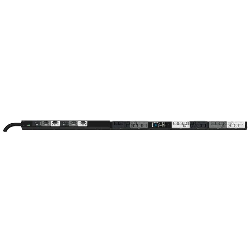 Panduit P24D34G - The Panduit G6 Monitored Input PDU features (12) C13 and (12) C19 outlets. It is a 60 amp, 208 V, three phase PDU with an IEC 60309 3P+E 9h 60A (IP44) input plug and a 10 foot (3m) power cord. The PDU is black.