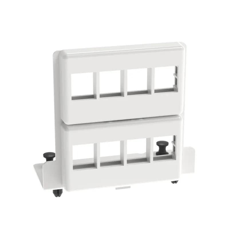 8-Port NetKey Patch Panel Bracket for use with the PanZone Multi-Purpose Wall (MS**EHDS) and In-Ceiling Enclosures (MSICE24). Compatible with Panduit NetKey Modules, White