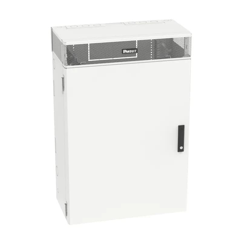 Panduit WME6WH - The TrueEdge Vertical Wall Mount Enclosure provides a comprehensive architecture that allows up to 36" of active equipment depth to be mounted in a low-profile application. The TrueEdge has adjustable rails to allow for optimal configuration. This enclosure houses 6RU of passive equipment and 6RU active equipment. 14.8" Depth, 42" Height, White