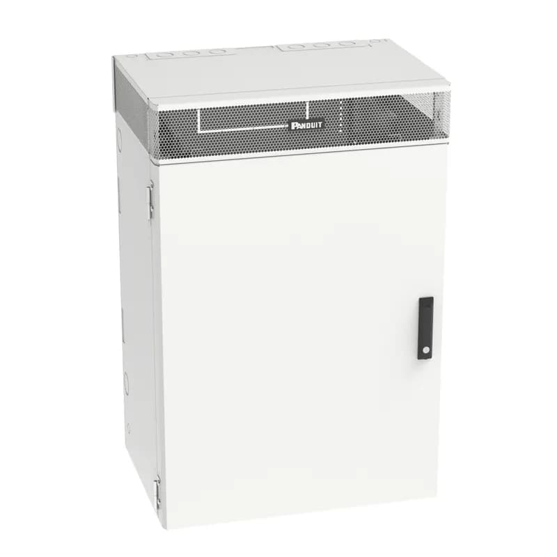 The TrueEdge Vertical Wall Mount Enclosure provides a comprehensive architecture that allows up to 36" of switch and/or server active equipment depth to be mounted in a low-profile application. The TrueEdge has adjustable rails to allow for optimal configuration. This enclosure houses 9RU of passive equipment and 9RU active equipment. 20" Depth, 42" Height, White