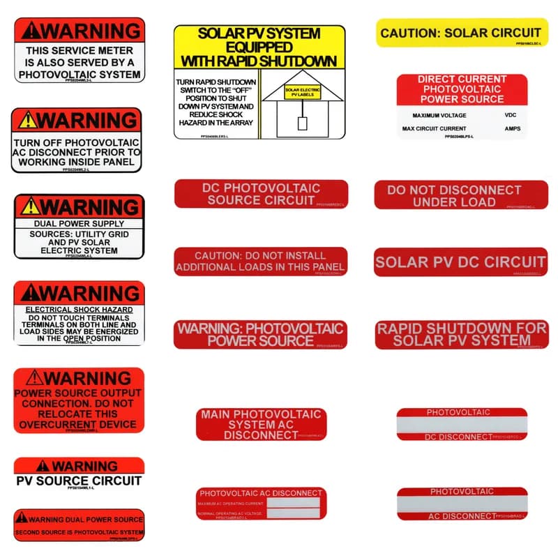 Panduit PPS-SOLARPACK-1 - Solar Label Value Pack, NEC 2020, Red/Orange/Yellow, 35 Labels/Kit, 1 Kit/Package