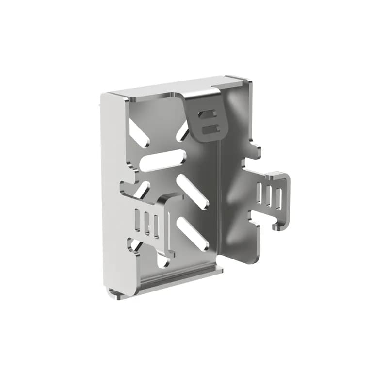 Wire Basket Sidewall Mount Bracket secures 2"x 4" and 4" x 4" wide baskets to cabinets, machine frames, or walls. This bracket can also mount third-party accessories, such as cameras, WAPs, and/or electrical boxes directly to 2" (50mm), 4" (100mm), and 6" (150mm) sidewall of Wire Basket Pathway sections. The bracket is sold in packages of two.