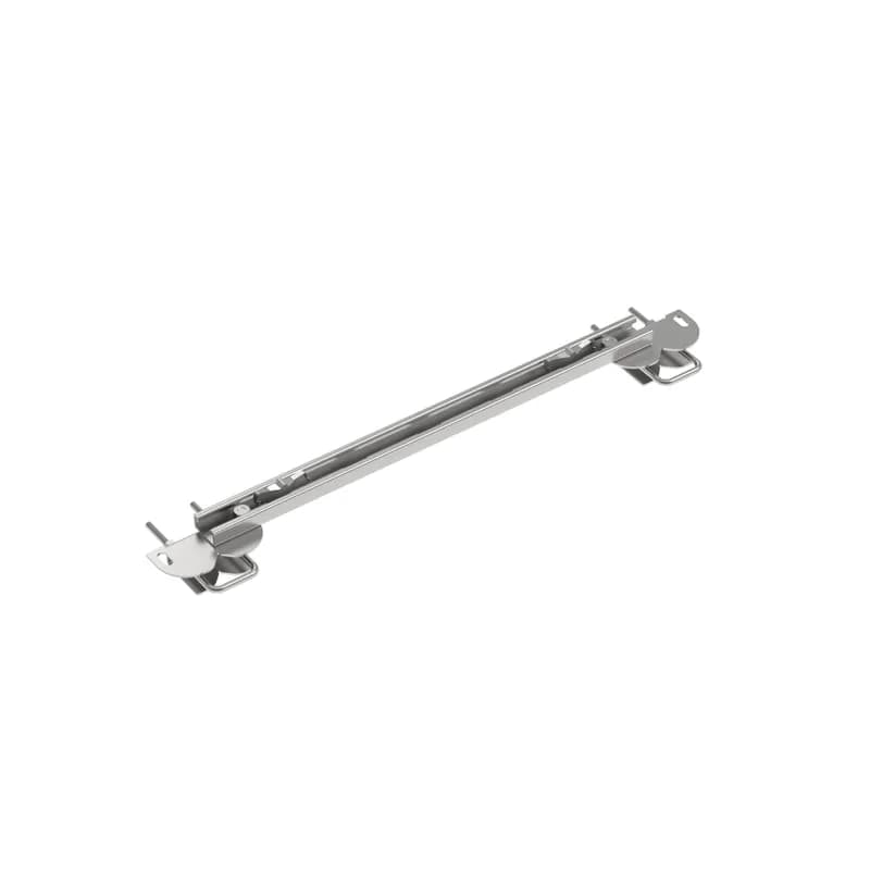 Wire Basker Underfloor Pedestal Mount Bracket supports 20" and smaller basket widths. Use on square or round pedestals up to 2 inch wide. Contains all necessary hardware.