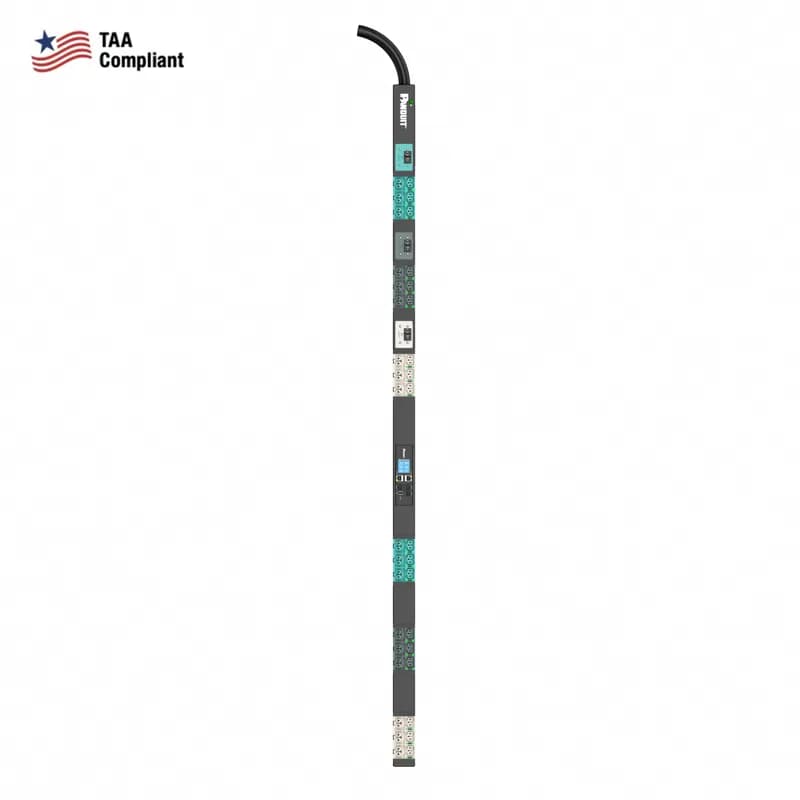 Panduit E36G20LTAA - TAA EL2P MSPO PDU, 50 AMP, (18)C13/C15, (18)C13/C15/C19/C21, CS8365-3M, BLACK