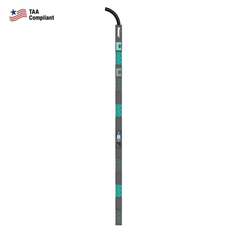 Panduit E36D25LTAA - TAA EL2P MI PDU, 30 AMP, (18)C13/C15, (18)C13/C15/C19/C21, NEMA L6-30P-3M, BLACK