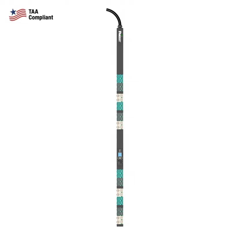 Panduit E48E23LTAA - TAA EL2P MS PDU, 20/16 AMP, (24)C13/C15, (24)C13/C15/C19/C21, IEC 60309 3P+N+E 6h 20A/16A (IP44)-3M, BLACK