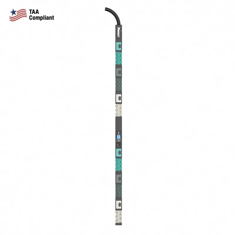 Panduit E36G31LTAA - TAA EL2P MSPO PDU, 60 AMP, (18)C13/C15, (18)C13/C15/C19/C21, IEC 60309 3P+E 9h 60A (IP44)-3M, BLACK
