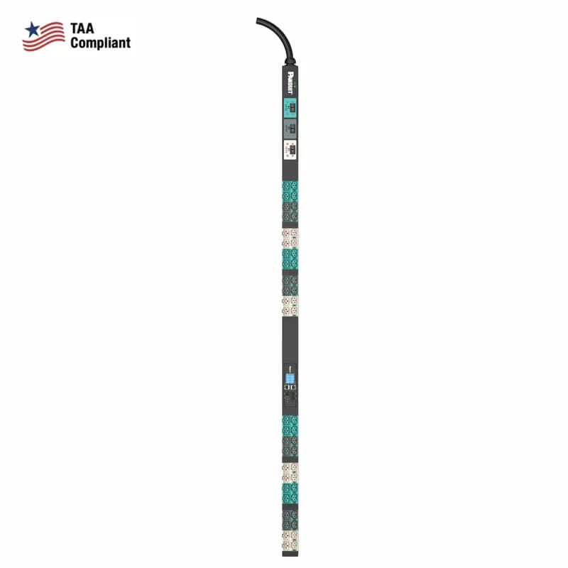 Panduit E48E21LTAA - TAA EL2P MS PDU, 30 AMP, (24)C13/C15, (24)C13/C15/C19/C21, NEMA L21-30P-3M, BLACK