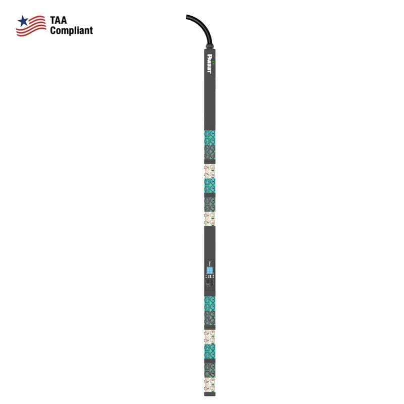 Panduit E48G33LTAA - TAA EL2P MSPO PDU, 20/16 AMP, (24)C13/C15, (24)C13/C15/C19/C21, IEC 60309 3P+N+E 6h 20A/16A (IP44)-3M, BLACK