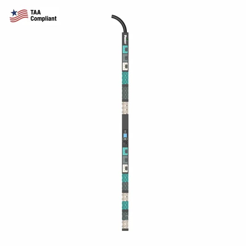 Panduit E42D22LTAA - TAA EL2P MI PDU, 50 AMP, (21)C13/C15, (21)C13/C15/C19/C21, CS8365-3M, BLACK