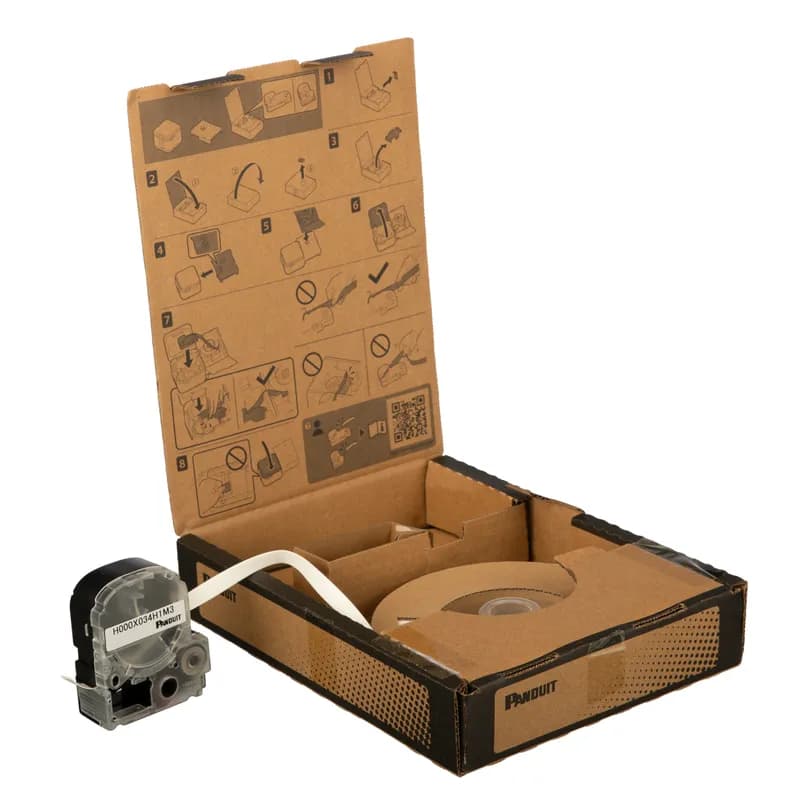 Panduit H000X034H1M3 - The PXE™ Military-Grade Polyolefin Continuous Heat Shrink Bulk Labels can be cut-to-length. Compatiable with Easy-Mark™ Labeling Software. For use with MP500 and MP550 Printers. Shrink ratio 3:1. 0.37" W x 49.0' L (9.3 mm x 15.0m) Cable diameter 0.075" - 0.212" (1.9 mm - 5.4 mm) Color White.