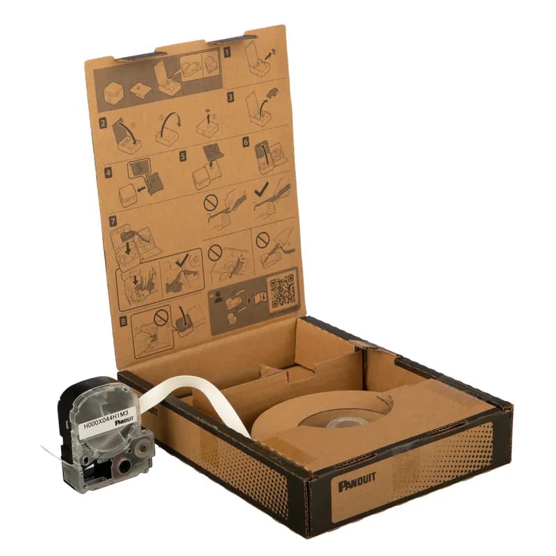 Panduit H000X044H1M3 - The PXE™ Military-Grade Polyolefin Continuous Heat Shrink Bulk Labels can be cut-to-length. Compatiable with Easy-Mark™ Labeling Software. For use with MP500 and MP550 Printers. Shrink ratio 3:1. 0.47" W x 49.0' L (11.8 mm x 15.0m) Cable diameter 0.095" - 0.279" (2.4 mm - 7.1 mm) Color White.