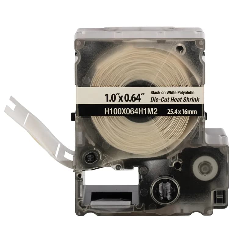Panduit H100X064H1M2 - The PXE™ Military-Grade Polyolefin Die-Cut Heat Shrink Labels are fast loading and include both label material and ribbon to make changing labels easy. Compatiable with Easy-Mark™ Labeling Software. For use with MP500 and MP550 Printers. Shrink ratio 3:1. 0.71" W x 1.00' L (18.0 mm x 25.4 mm) Cable diameter 0.146" - 0.425" (3.7 mm - 10.8 mm) Color White.