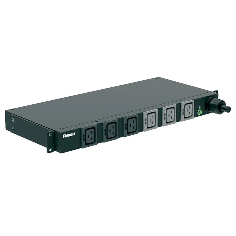 Panduit P06B35M - This Panduit™ G5 Basic PDU features (6) C19 outlets. It is a 32 amp, 230 V, single phase PDU with an IEC 60309 2P+E 6h 32A (IP44) input plug and a 10 foot (3m) power cord. The PDU is black.
