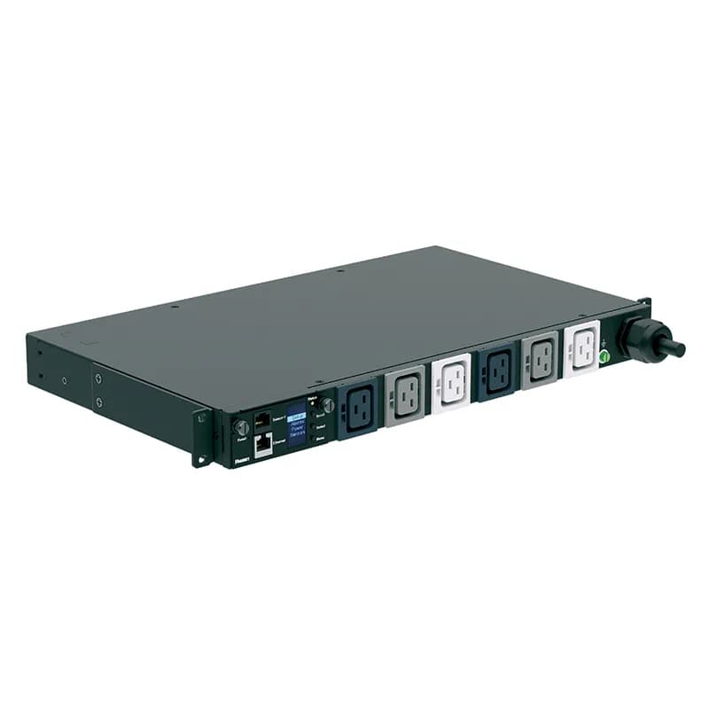 Panduit P06D38M - This Panduit™ G5 Monitored Input PDU features (6) C19 outlets. It is a 16 amp, 400 V, three phase PDU with an IEC 60309 3P+N+E 6h 16A (IP44) input plug and a 10 foot (3m) power cord.