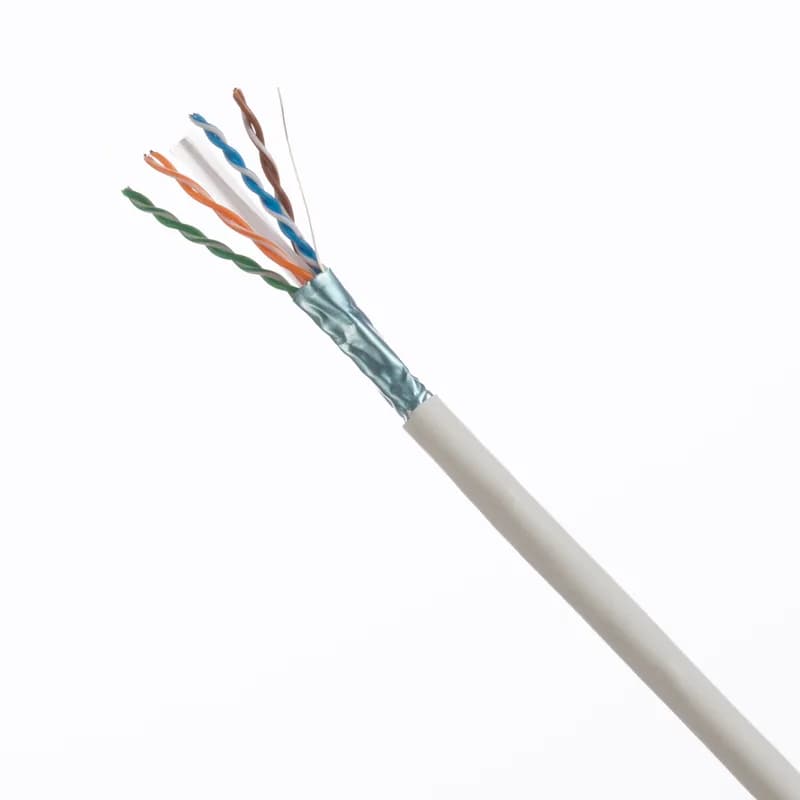 Panduit NFC6C04WH-FEG - The NetKey® Cat 6 shielded F/UTP copper cable is constructed of 24 AWG copper conductors with HDPE insulation. The conductors are twisted in pairs and separated by a cross divider. All four pairs are surrounded by an overall metallic foil shield and CM jacket. The white CM cable is supplied 305 meters (1,000 feet) to a reel.