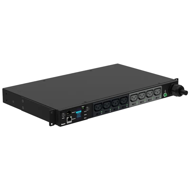 Panduit P08G12M - This Panduit™ G5 Monitored & Switched per Outlet PDU features (8) C13 outlets. It is a 32 amp, 230 V, single phase PDU with an IEC 60309 2P+E 6h 32A (IP44) input plug and a 10 foot (3m) power cord.