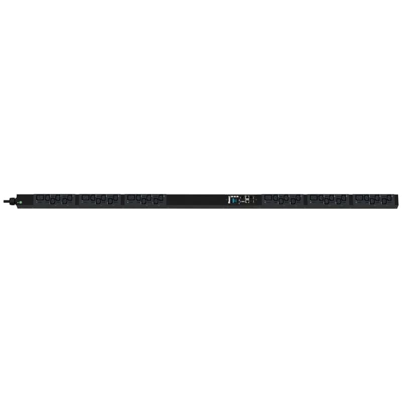 Panduit P36E08G - The Panduit™ G6 Monitored Switched PDU features (30) C13 and (6) C19 outlets. It is a 16 amp, 400 V, three phase PDU with an IEC 60309 3P+N+E 6h 16A (IP44) input plug and a 10 foot (3m) power cord. The PDU is black.