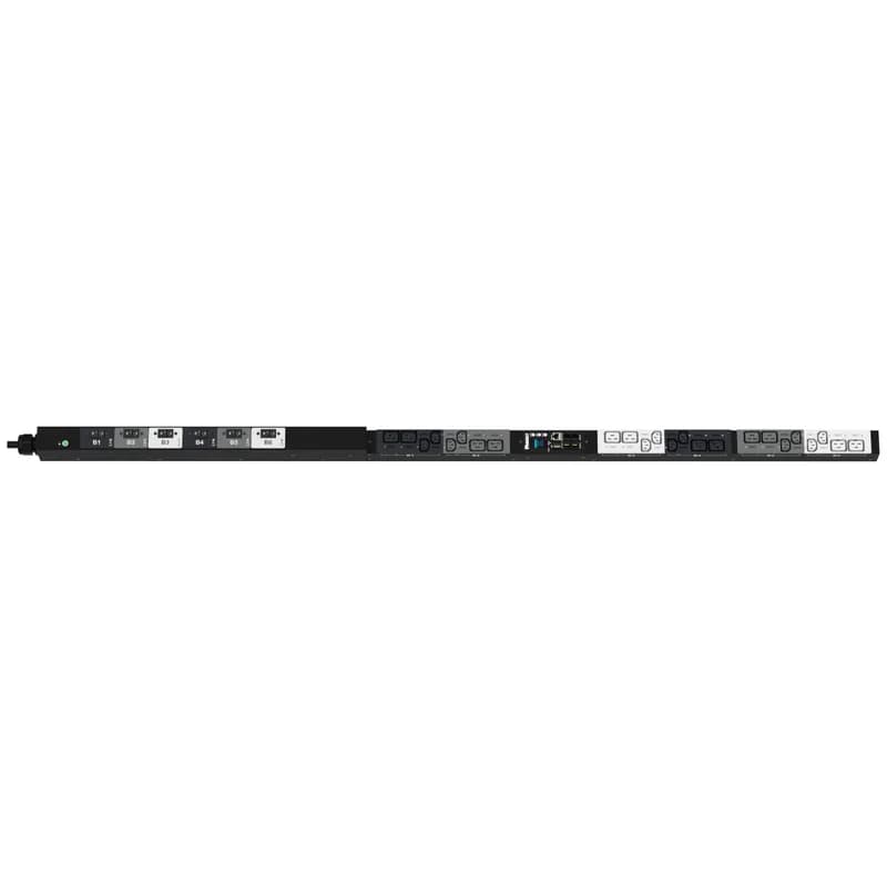Panduit P24F08M - This Panduit™ G5 Monitored Per Outlet PDU features (12) C13 and (12) C19 outlets. It is a 32 amp, 400 V, three phase PDU with an IEC 60309 3P+N+E 6h 32A (IP44) input plug and a 10 foot (3m) power cord.