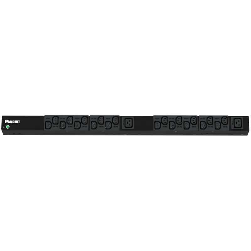 Panduit P22B39M - This Panduit™ G5 Basic PDU features (20) C13 and (2) C19 outlets. It is a 16 amp, 230 V, single phase PDU with an IEC 60309 2P+E 6h 16A (IP44) input plug and a 10 foot (3m) power cord. The PDU is black.