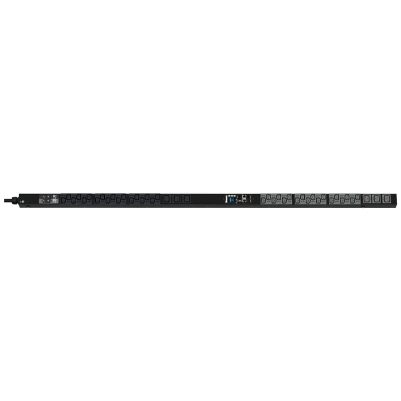 Panduit P42D06G - The Panduit™ G6 Monitored Input PDU features (36) C13 and (6) C19 outlets. It is a 32 amp, 230 V, single phase PDU with an IEC 60309 2P+E 6h 32A (IP44) input plug and a 10 foot (3m) power cord. The PDU is black.
