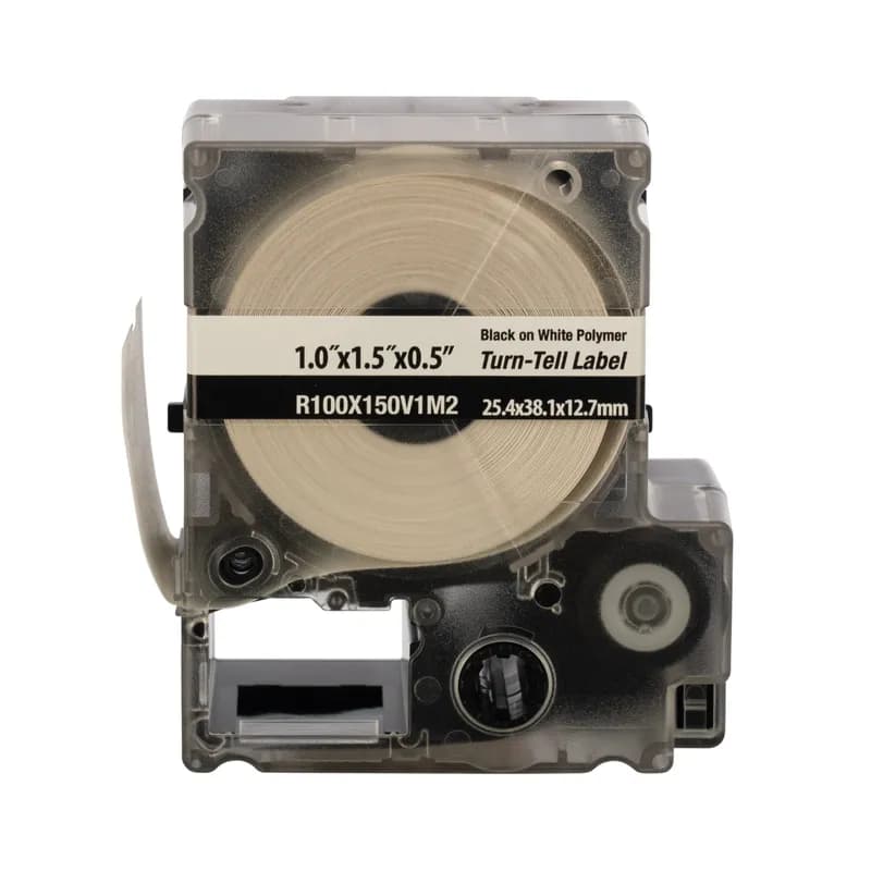 Panduit R100X150V1M2 - PXE MP500/MP550 Cassette, Turn-Tell Label, Vinyl, 1.00"Wx1.50"H, White/Clear