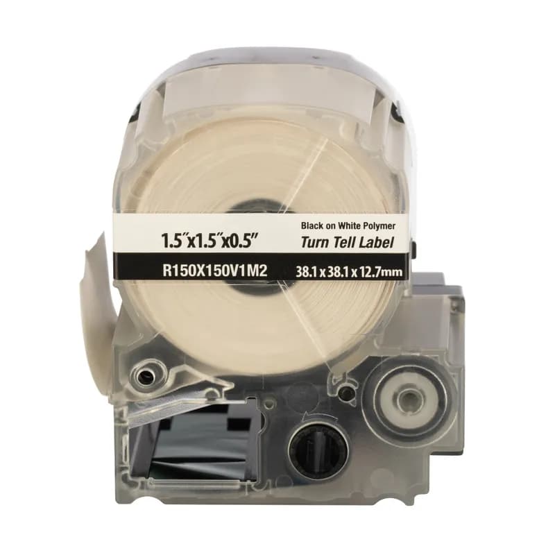 Panduit R150X150V1M2 - PXE MP500/MP550 Cassette, Turn-Tell Label, Vinyl, 1.50"W x 1.50"H, White/Clear