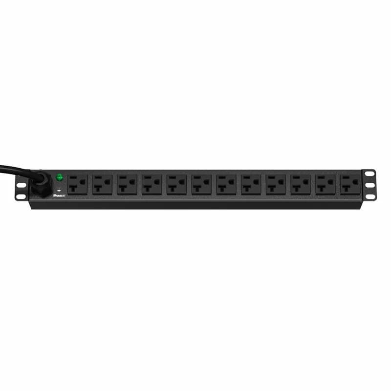 Panduit E12B30M - ES2P Basic PDU, 20 (16) AMP, (12)5-20R, NEMA L5-20P 3W-3M, BLACK