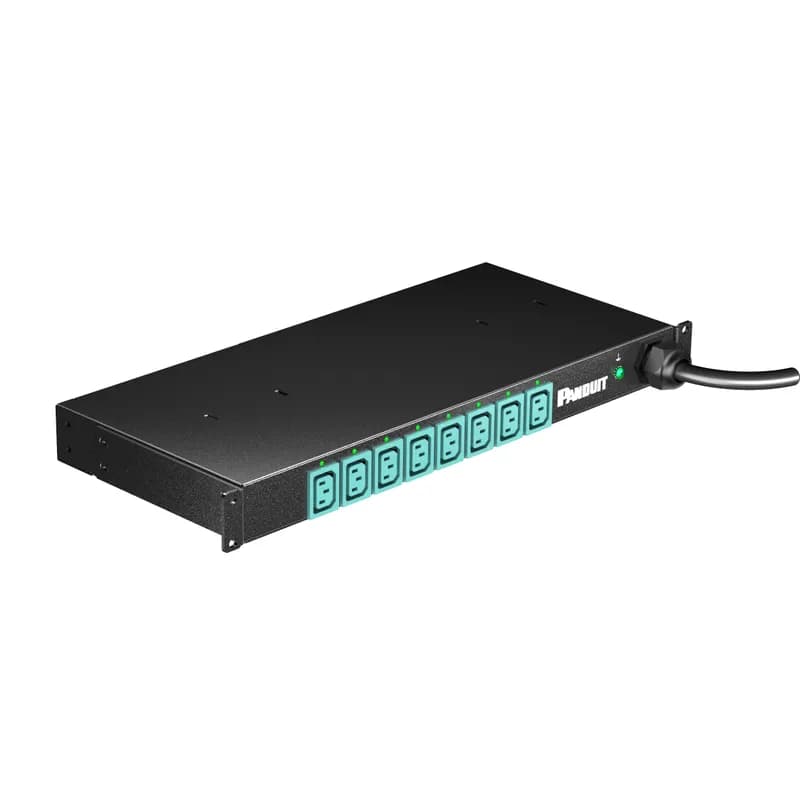 Panduit E08E18L - EL2P MS PDU, 20 (16) AMP, (8)C13, NEMA L6-20P-3M, BLACK