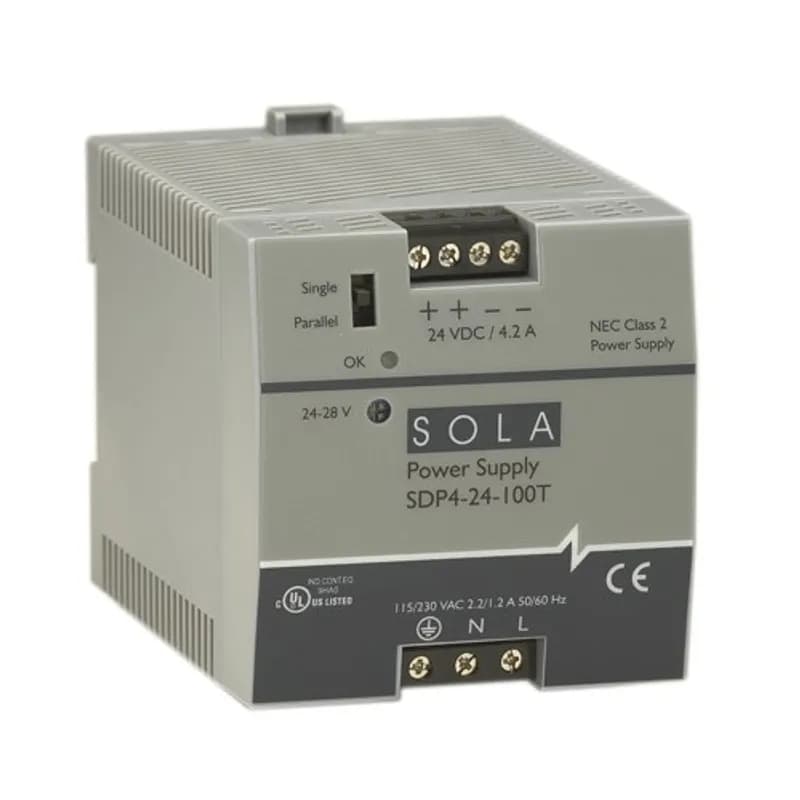 SDP Series Low Power DIN Rail Power Supplies, Input Voltage: 85-132/176-264 Vac, 210 -375 Vdc, Output Voltage: 24 -48 Vdc , Frequency: 47-63 Hz, Output Current Rating 3.8 A