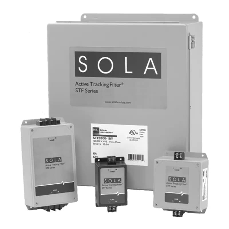STF Series Active Tracking Filter, cULus Listed, UL1283, CSA C22.2 No. 8, Amps 30.0, Minimum Wire Size AWG 10, Fuse/Circuit Breaker Ampacity: Suggested 30A, Maximum 37.5A, Three Phase (240 V Delta)