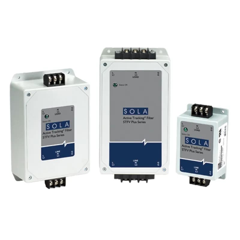 STFV Series Active Tracking Filter With Surge Protection, CSA Certified, CSA C22.2 No.8, UL Recognized Component, UL1283, Amps 2.5, Min Wire Size AWG 26, Screw Size #6, Fuse/Circuit Breaker Ampacity: Suggested 2.5A, Max. 3.125A, Single Phase, (240Vac)