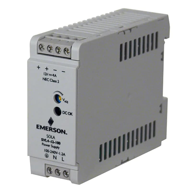 SolaHD SVL412100 - SVL Essential Din Rail Series, Nominal Output Voltage: 12VDC, Nominal Output Current: 4A, Max. Power: 48W, Frequency Rating: 50/63Hz, Single Phase, DIN Rail Mounting