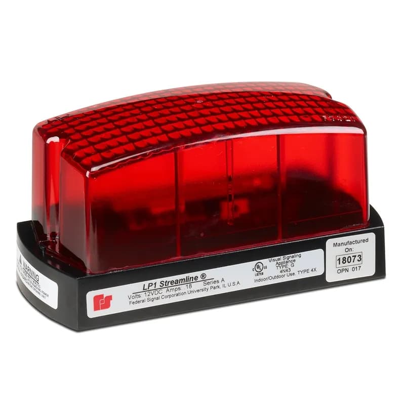 Federal Signal LP1-120R - StreamLine Strobe Light, Low Profile, UL and cUL, 120VAC, Red