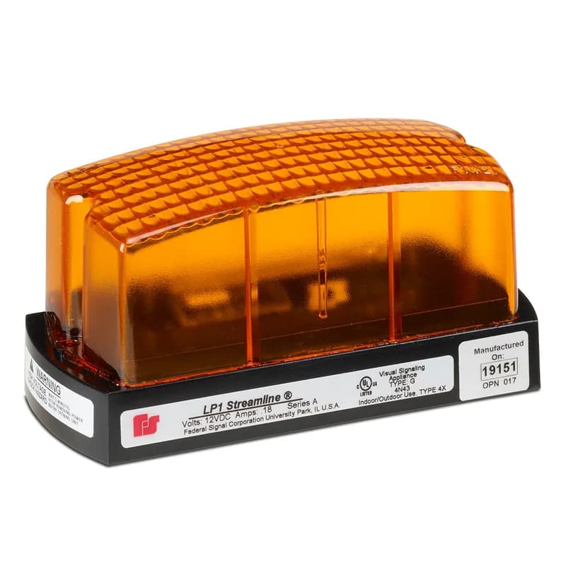 Federal Signal LP1-012A - StreamLine Strobe Light, Low Profile, UL and cUL, 12VDC, Amber