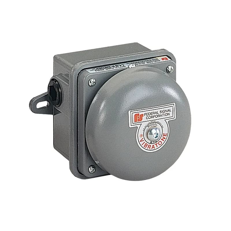Federal Signal 506-120-1 - 6 Inch Vibrating Bell, 120VAC - Includes gong and vibrating mechanism. Can be used in any industrial application to signal danger or for start and dismissal. A variety of mounting accessories will accommodate almost any environment.