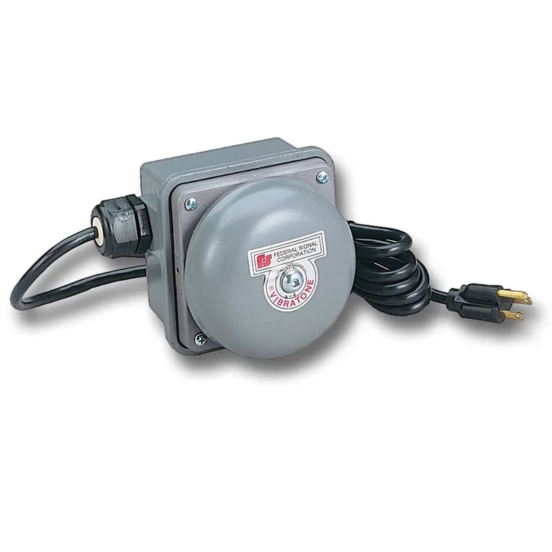 Federal Signal TELB-120 - TelCom Telephone Extension Ringer Device, Bell Signals Incoming Calls - Available in 120VAC. Activated by ringing voltage (analog telephone only). Type 1 enclosure. 98 dBa signal at 10 feet (108 dBa at 1 meter). CSA Certified. UL Listed for indoor use.