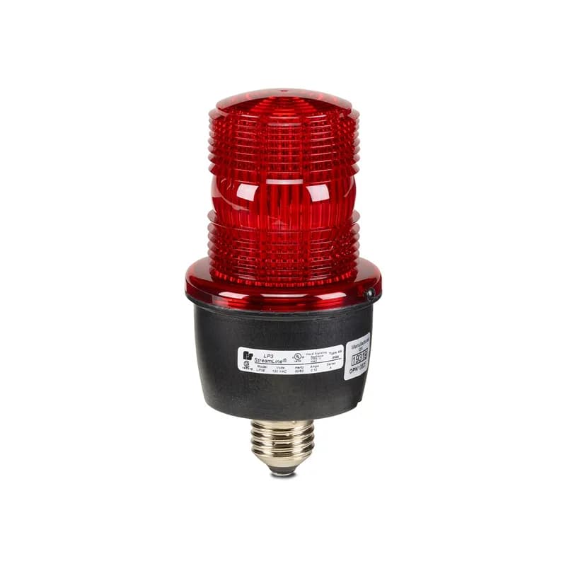 Federal Signal LP3E-120R - StreamLine Strobe Light, Low Profile, UL and cUL, 120VAC, Edison Mount, Red